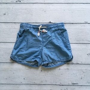 Old Navy denim like shorts with front tie size girls XL 12 light blue summer